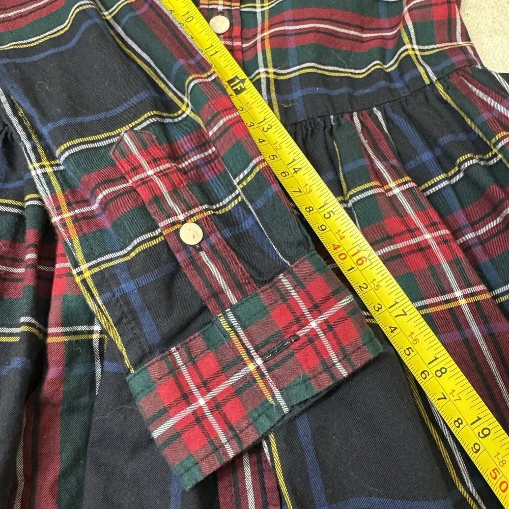 Polo Ralph Lauren Girls Plaid Shirt Dress Red Blue Tartan Size 6X Holiday Xmas